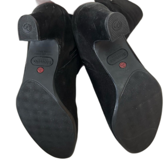 Blondo Black Valeska Slouchy Mid Calf Heeled Leather Boots Size 7.5 Classy - Picture 7 of 16